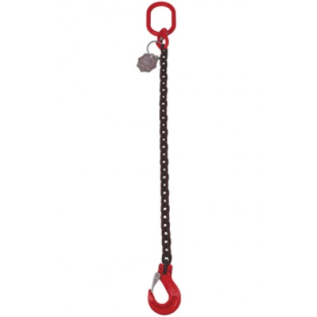 13mm Single leg Grade 80 Chain Sling c/w Sling Hook