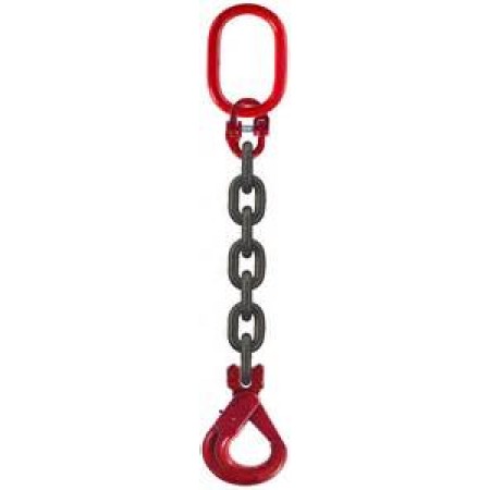 7mm Single leg Grade 80 Chain Sling c/w Self Locking Hook
