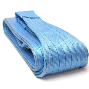 8 Tonne (8000kg) blue duplex webbing sling with reinforced flat eyes.